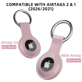 ColorCoral Case for AirTags Ultra Light Silicone Sleeve for AirTags Durable Anti-Scratch Protective Skin Cover with Anti-Losing Keychain Ring Accessory Compatible with Apple AirTags Lightblue