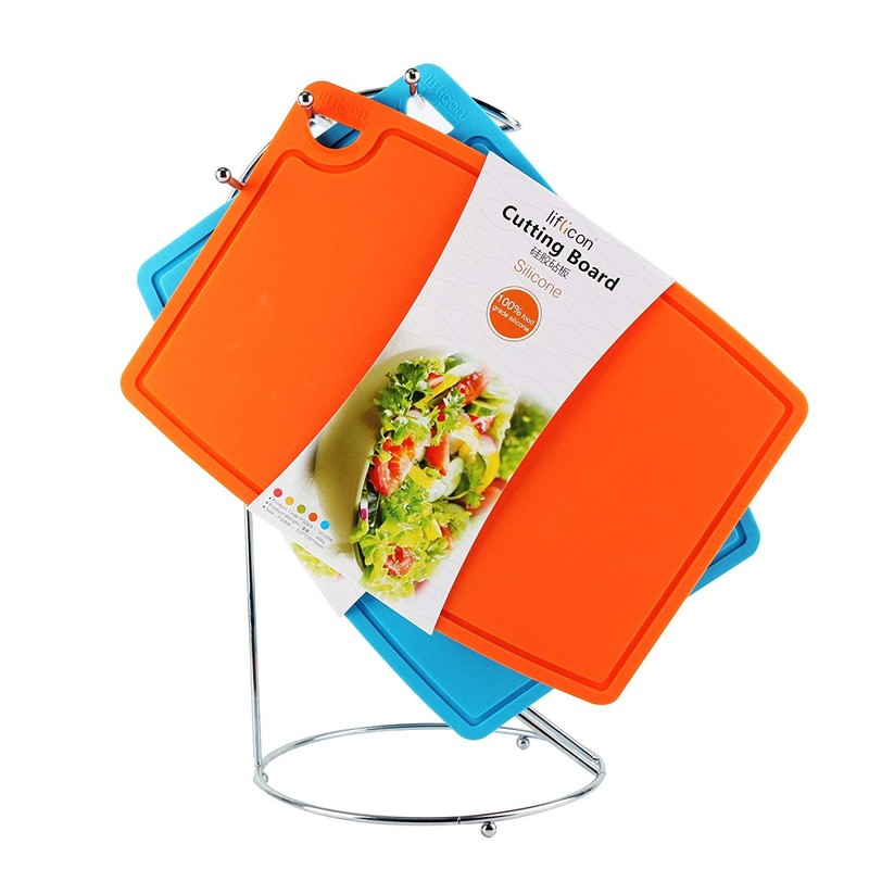 Liflicon Thick Cutting Boards for Kitchen Silicone Chopping Board Set