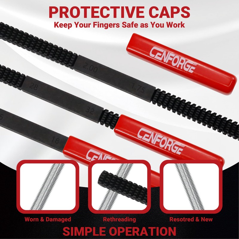 CENFORGE 3Pcs Metric & SAE Thread File Set - Restorer