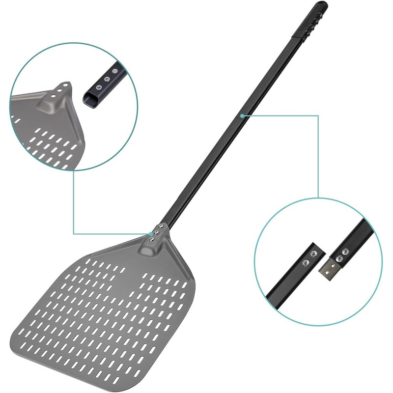 G.a HOMEFAVOR 12"x 15" Perforated Pizza Peel 47 Inch overall,