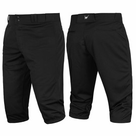 WEARCOG Premier Baseball Pants | Black Youth Knicker Baseball Pants with Belt Loops Elastic Bottom for Boy's | Small Size