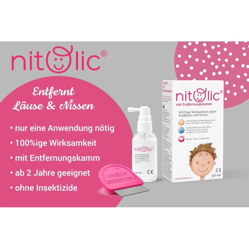 Nitolic Lice Treatment Treatment for Head Lice + Lice Comb