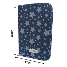 TailoKids® Baby Document Bag Gift for Newborn Boy or Girl Document Holder Baby Stroller, gray, Starry Night