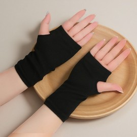 Versatile Thin Knit Cotton Arm Warmers for All Seasons - Exercise & DIY Arm Warmer Blue + Black + Free Size 10ea