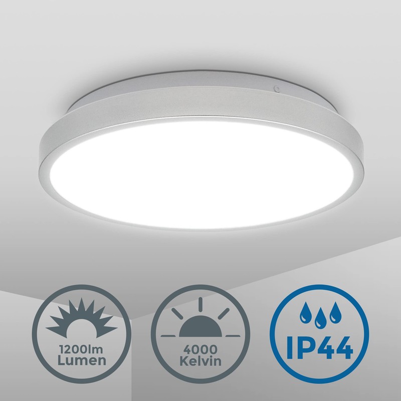 B.K.Licht - Ceiling Light for the Bathroom, Neutral White Light