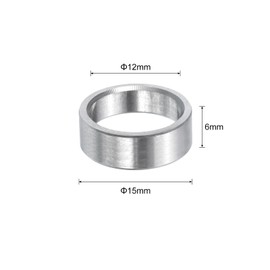 QUARKZMAN 5pcs Stainless Steel Spacer 12mm Bore x 15mm OD x 6mm Length Screw Spacer Bushing for 12mm Female Thread Screws and Rods