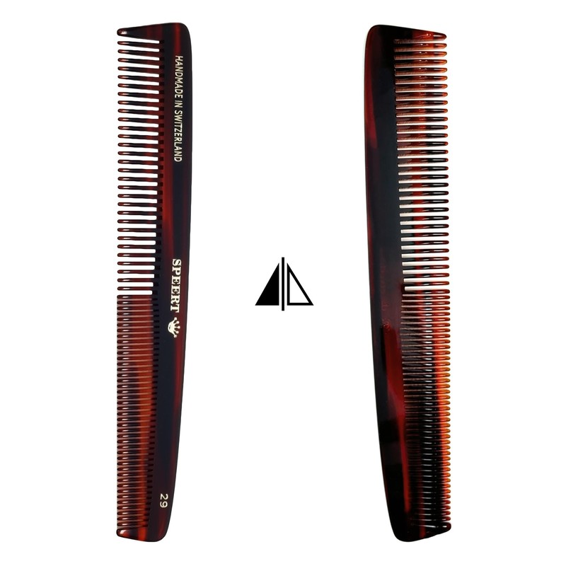Speert #29 Handmade Wide Narrow Tooth Comb Tortoise Havana Acetate