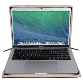 MOSISO Laptop Case Compatible with MacBook Air 13 Inch M3 M2 A3113 A2681 M1 A2337 A2179 A1932/Pro 13 M2 M1 A2338 A2251 A2289 A2159 A1706 A1706 A1700 8 2024-2016, PU Leather Portfolio Cover, Black