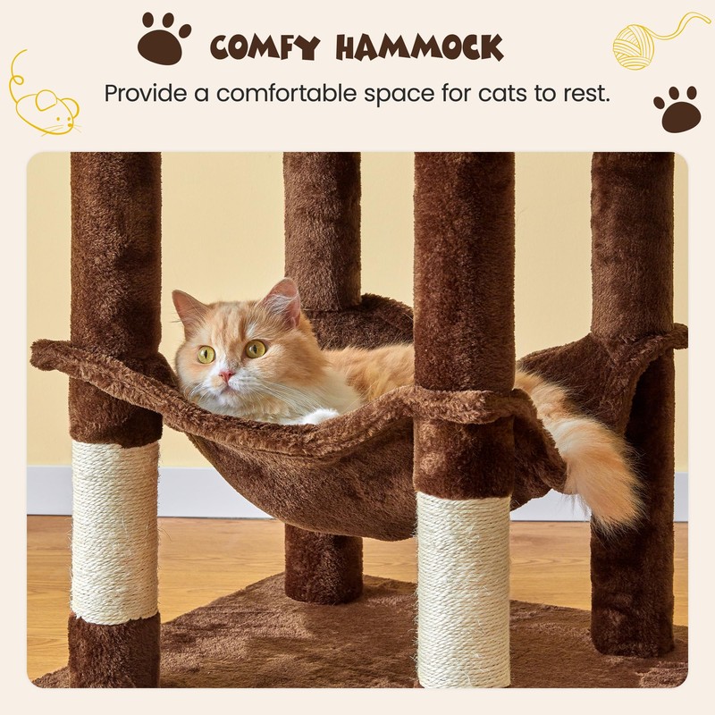 MWPO 63.8 inches Multi-Level Cat Tree for Large Cats with
