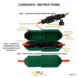 CordSafe Outdoor Extension Cord Protector – Weather-Resistant Snap-Lock Cover for Christmas Lighting Plug Connections – Rugged UV-Resistant Plastic Plug Protection, 1-Pack, Made in USA