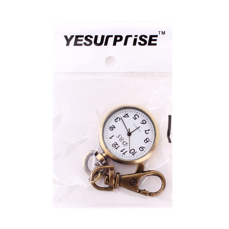 ALIENWOLF Vintage Round Classical Pocket Key Chain Watch Pendant