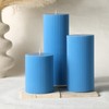 Conelist Ribbed Pillar Candles Set of 3, Width 3" High