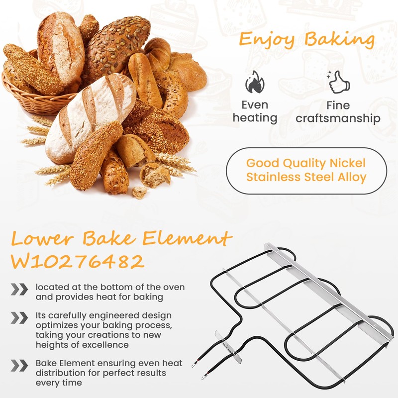 Lower Bake Element W10276482 PS3489207 AP4701262 3600 Watts Range Oven