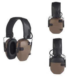 Electronic Shooting Ear Protection for Shooting Range with Sound Amplification Noise Reduction Hearing Protection Earmuffs (KHAKI)