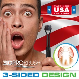 3D Pro Brush | 3-Sided Toothbrush | 2-Pack | N3XT Level Clean | 360 Gum Massage 3X Triple FL3X Design Soft Eco Replacement Heads Tongue Scraper Sensory Gift Oral Health Care Travel Three | Made in USA