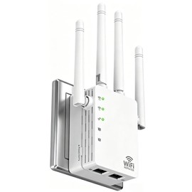 WiFi Extender Signal Booster with 4 Rotatable Antennas, Dual Band 5GHz/2.4GHz WiFi Extender with Ethernet Port, WiFi Booster Up to 12880 Sq. Ft & 105 Devices
