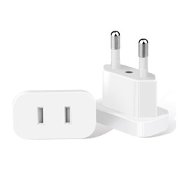 VIEVRE Pack of 2 EU plug adapters, US to EU adapter, US to EU adapter, plug adapter for sockets, US EU adapter, US to EU adapter, socket adapter EU, plug adapter, Japan Germany, adapter Euro plug