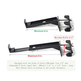 Balustrades Flower Box Supports, Planter Box Supports, Window Box Supports (6-9 Inches)，for Balustrades, Terraces, Decks, Balconies, Fences (Black 4 Pack)