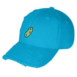 JPAK Pickle Vintage Dad Hat Frayed Embroidered Cap Dill Juice Aqua