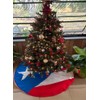 Puerto Rican 48" Christmas Tree Skirt with Puerto Rico Flag