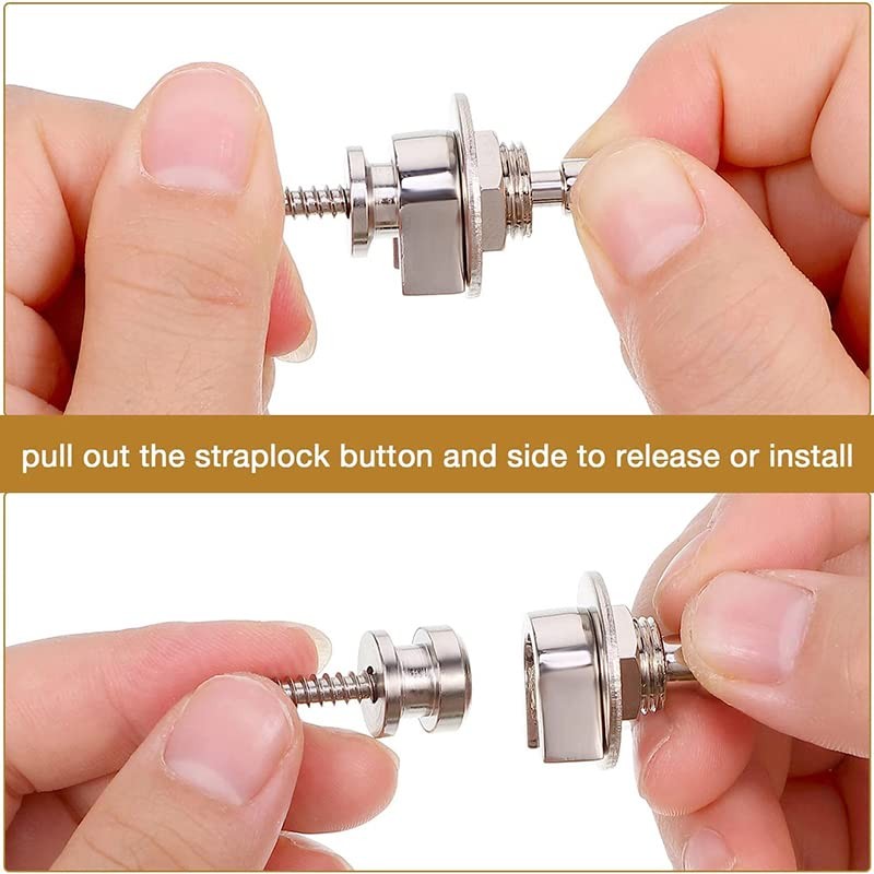 AIMALL Buttons Straplocks Bass Replacement Strap Locks Electric Acoustic Guitar