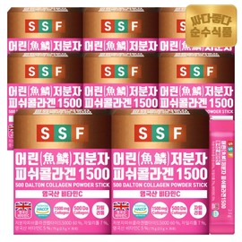 Pure Foods 500 Dalton Young Low-Molecular Fish Collagen 1500mg Sticks, 8 Boxes (240 Packets), Vitamin C / 순수식품 500달톤 어린 저분자 피쉬 콜라겐 1500mg 스틱 8박스(240포) 비타민C