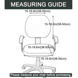 Bestenrose Office Chair Covers PU Leather Chair Cover Office Chair Waterproof Stretch Chair Cover Chair Cover for Computer Armrests Chairs (Black, Pack of 2)