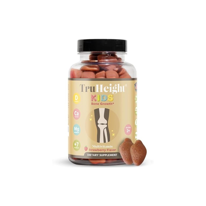 Truheight Kids Suplemento Dietético Multivitamínico Sabor Fresa Gomitas Crecimiento Óseo