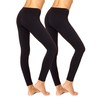 No Nonsense Women's Cotton Legging, New Black/Black-2 Pair Pack