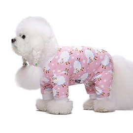 Miaododo Pink Sheep Dog Pajamas Cute Cat Clothes Pet Pjs Onesie (XS, Pink)