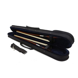 WUQIMUSC Upright Double Bass Bow Case for 2 pcs German/French Style Bow Lightweight Sturdy bass bow case with shoulder strap (Black)