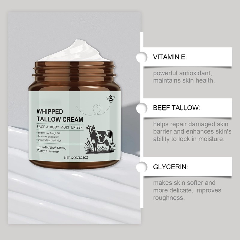 Awxfoo Beef Tallow for Skin Tallow and Honey Balm Tallow