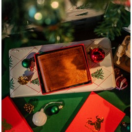 BULL GUARD RFID Blocking Bifold Wallets for Men, Brown Full Grain Leather Credit Card Wallet with 2 ID Windows Premium Security and High Capacity