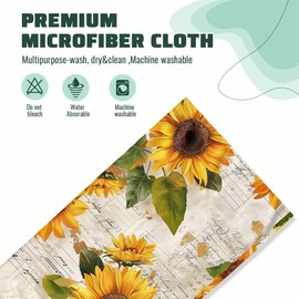 LXCSBD Yellow Sunflowers Kitchen Towels Decorative Set Vintage Watercolor Dish Towels Hand Towels for Kitchen Farmhouse Holiday Home Decor Gifts for Women,Housewarming Gifts 16"x24"