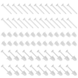 100 Pairs of Clear Earrings, 12 x 3 mm Stud Earrings, 4 x 4.6 mm, Plastic Earring Closures, Clear Plastic Earrings, Earring Holder, Flat Plastic Earrings for Sports, Work