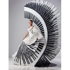 JXAVAXDE Piano Dress Diamond Painting, Music 5D Sparkling Diamond Painting Kit for Adults Beginners Home Wall Decor DIY Gift Drill Round Art Gems 12x16 Inch