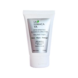 LA LUMACA VA - Creme für trockene und rissige Hände, auf Basis von reinem Schneckenschleim, Süßmandelöl und Sheabutter, auch geeignet als Fußcreme, reparierende und pflegende Wirkung, 50 ml