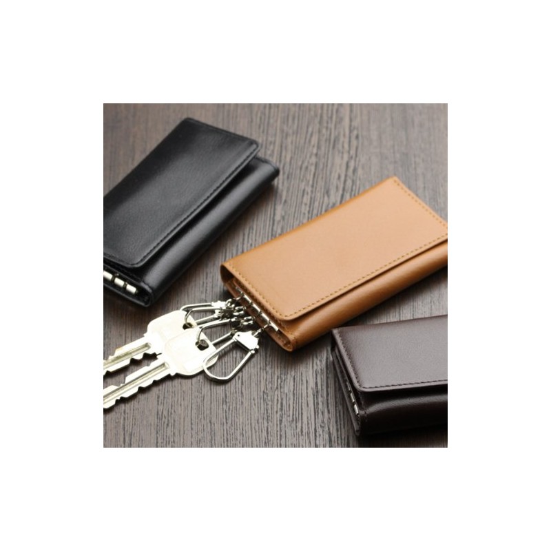 Avies Genuine Leather 4 Row Key Case, Made in Japan,