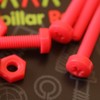20 x Red Pan Head Screws Polypropylene (PP) Plastic Nuts