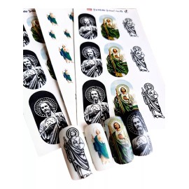 Rainbow Decal Nails Sticker Nails Tatto San Juditas Tadeo 6 Planillas