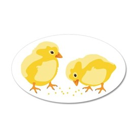 CafePress Baby Chicks Wall Decal 20"x12" Oval Wall Decal, Vinyl Peel, Reusable Cling