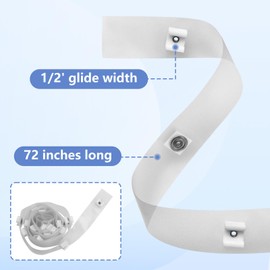 Bestotal A115 for RV Clear Glide Tape, Window Covering Hardware 1/2 inch Glides - 72 inches Long