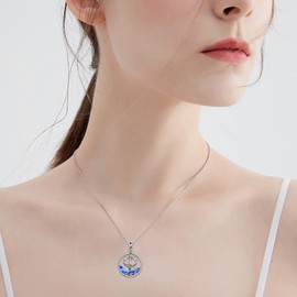 YAFEINI Trident Pendant Necklace 925 Sterling Silver Ancient Greece Amulet Neptune Trident Jewelry for Women Teens Gifts (Circle Trident necklace)