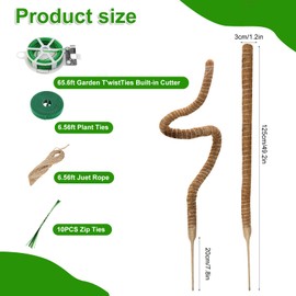 HUYUE Monstera Moss Rod for Climbing Plants 125 cm