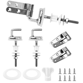 NAROSEBE 7 Piece Toilet Seat Attachment Set Toilet Lid Replacement Parts Attachment Toilet Seat Replacement Parts Toilet Seat Hinge Replacement Parts Toilet Lid Stainless Steel Hinges for Toilet Lid