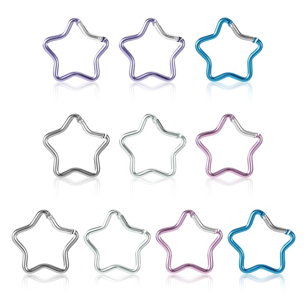 Pack of 10 Star Carabiners, Star-Shaped Carabiner, Star Carabiner, Star