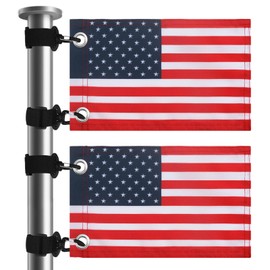 TRINKA 2 Pack Golf Cart American Flag with Elastic Straps, 6 x 9" Double-Sewn Golf Cart Flags, Easy to Install