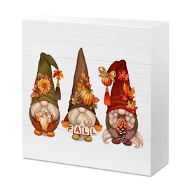 Gejoyse Funny Fall Decor, Fall Decoration for Home, Fall Home Decor, Fall Gnome Sign Autumn Home Office Desk Table Cubicle Shelf Decor, Gnomes Gifts for Women 5 X 5 Inch