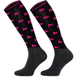 TODO Comodo Riding Socks Modern STPJM Thin Breathable Riding Socks Women Men Children Riding Knee Socks, STPJM - HORSES 02, 31 - 34