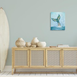 Stupell Industries Diving Mermaid Tail Canvas Wall Art Design by Jennifer Peck